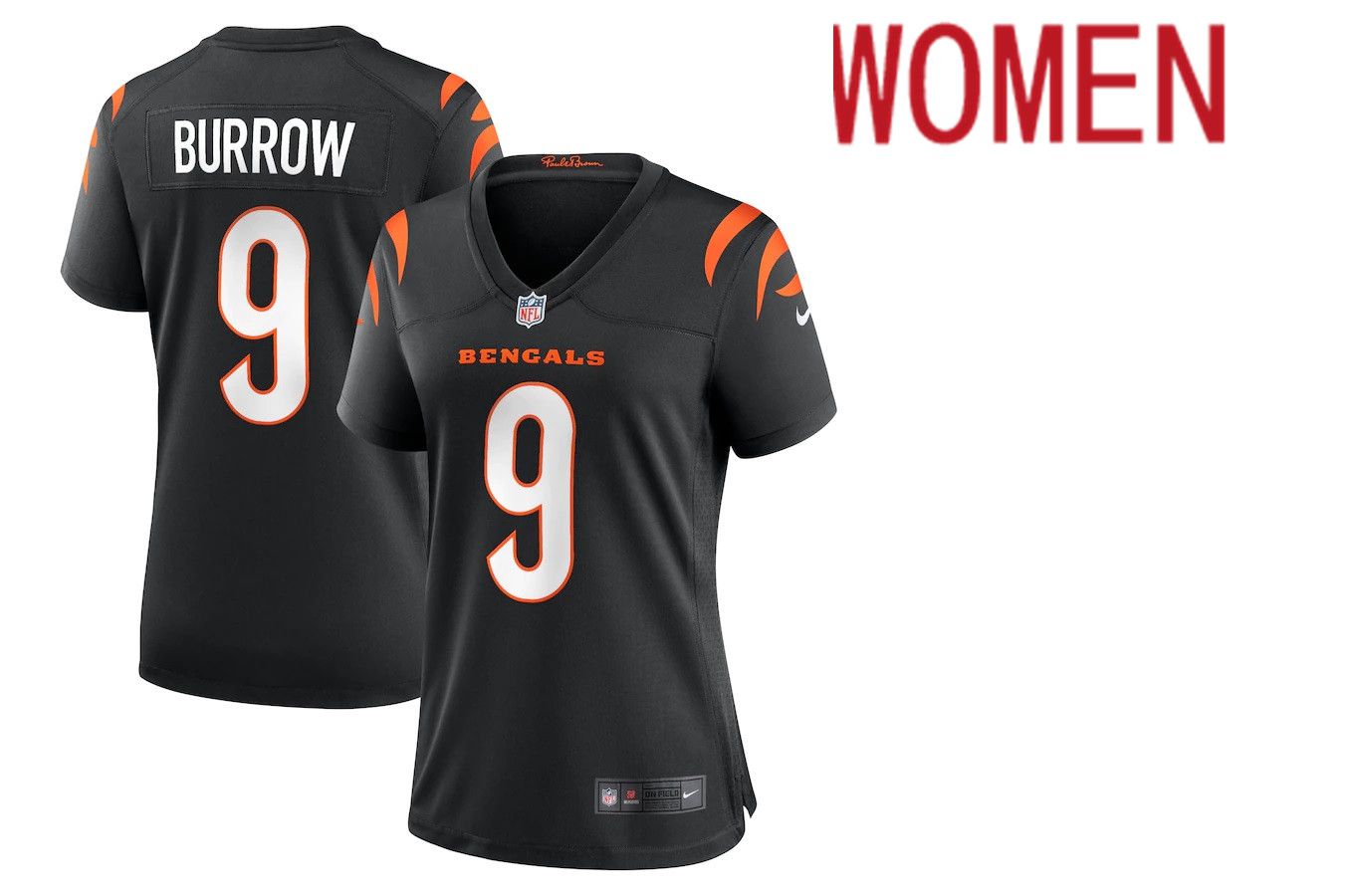 Women Cincinnati Bengals #9 Joe Burrow Nike Black Game NFL Jersey